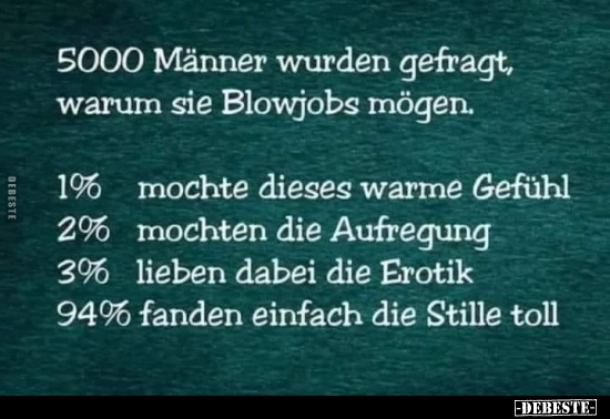 5000 Männer wurden gefragt, warum sie Blowjobs mögen.. - Lustige Bilder | DEBESTE.de