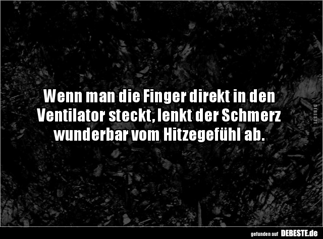 Wenn man die Finger direkt in den  Ventilator steckt, lenkt.. - Lustige Bilder | DEBESTE.de