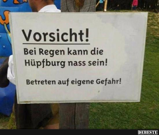 Vorsicht! Bei Regen kann die Hüpfburg nass sein! - Lustige Bilder | DEBESTE.de
