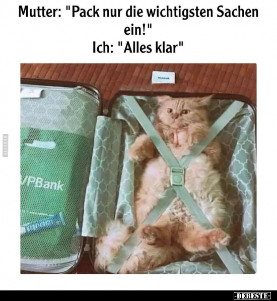 Mutter: "Pack nur die wichtigsten Sachen ein!" .. - Lustige Bilder | DEBESTE.de