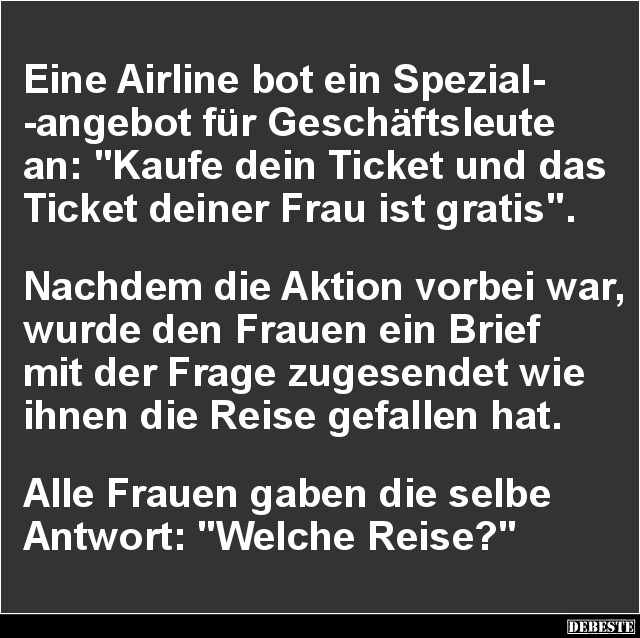 Eine Airline bot ein Spezialangebot für Geschäftsleute.. - Lustige Bilder | DEBESTE.de