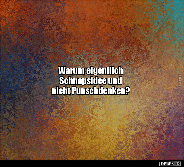 Warum eigentlich Schnapsidee und nicht Punschdenken?.. - Lustige Bilder | DEBESTE.de