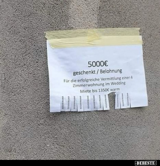 5000€ geschenkt / Belohnung.. - Lustige Bilder | DEBESTE.de