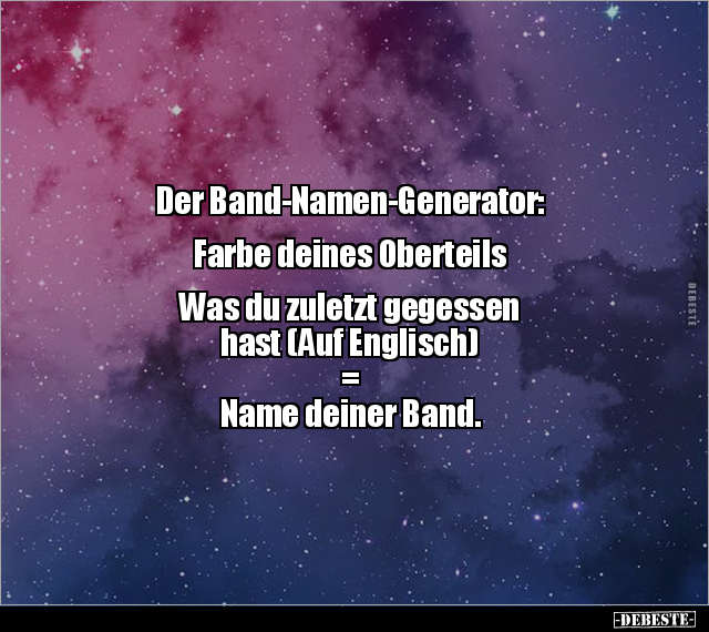 Der Band-Namen-Generator: Farbe deines Oberteils.. - Lustige Bilder | DEBESTE.de
