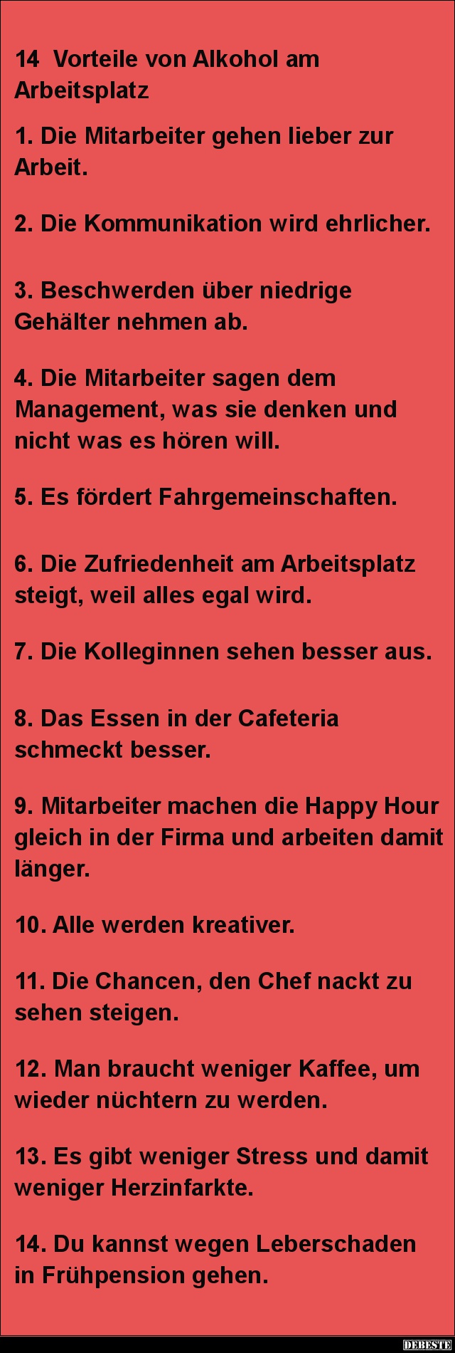 14  Vorteile von Alkohol am Arbeitsplatz.. - Lustige Bilder | DEBESTE.de
