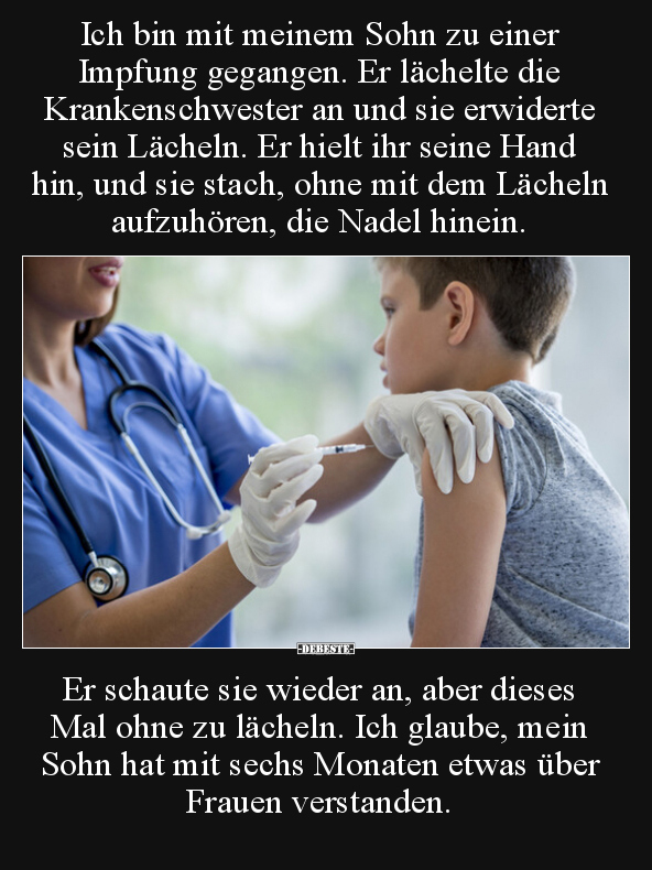 Ich bin mit meinem Sohn zu einer Impfung gegangen. Er.. - Lustige Bilder | DEBESTE.de