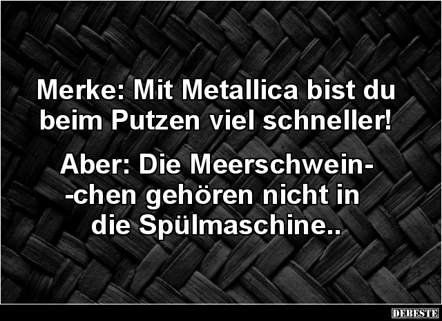 Merke: Mit Metallica bist du beim Putzen viel schneller! - Lustige Bilder | DEBESTE.de
