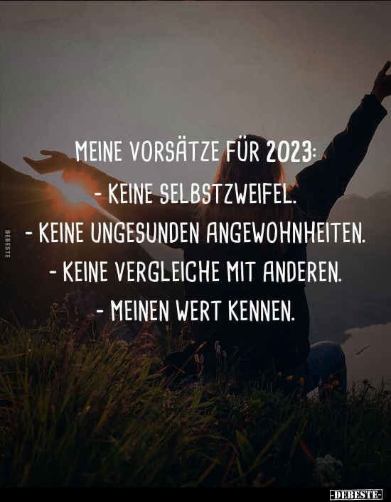Meine Vorsätze für 2023: - Keine Selbstzweifel... - Lustige Bilder | DEBESTE.de