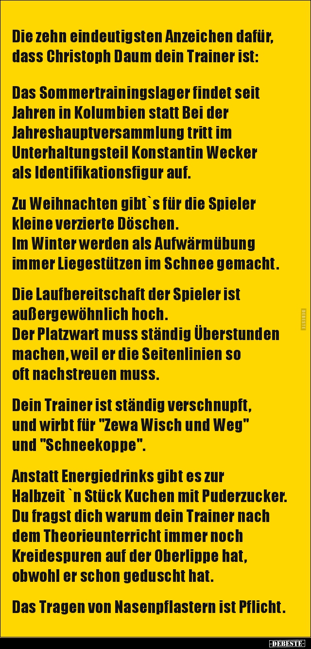 Die zehn eindeutigsten Anzeichen dafür, dass Christoph Daum.. - Lustige Bilder | DEBESTE.de