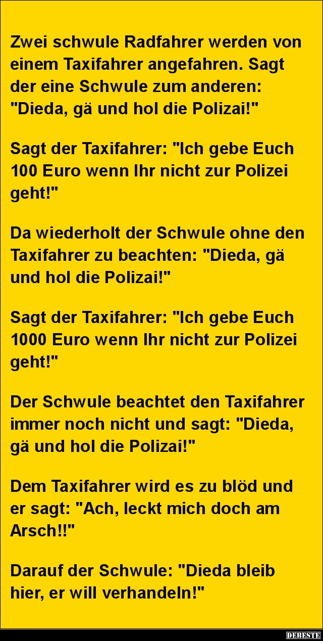 Zwei schwule Radfahrer werden von einem Taxifahrer.. - Lustige Bilder | DEBESTE.de
