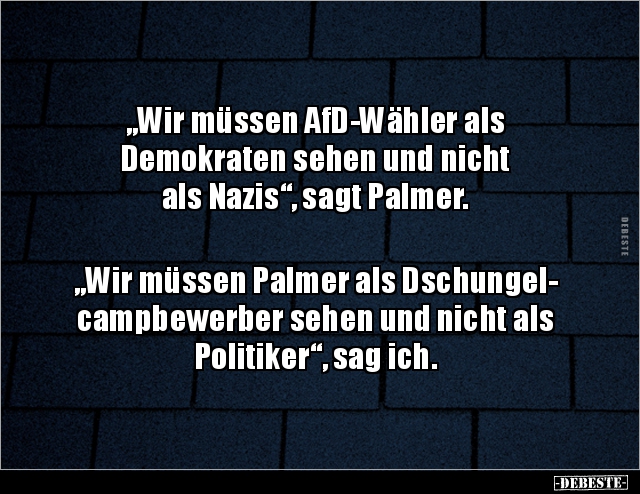 „Wir müssen AfD-Wähler als Demokraten sehen und nicht als.. - Lustige Bilder | DEBESTE.de