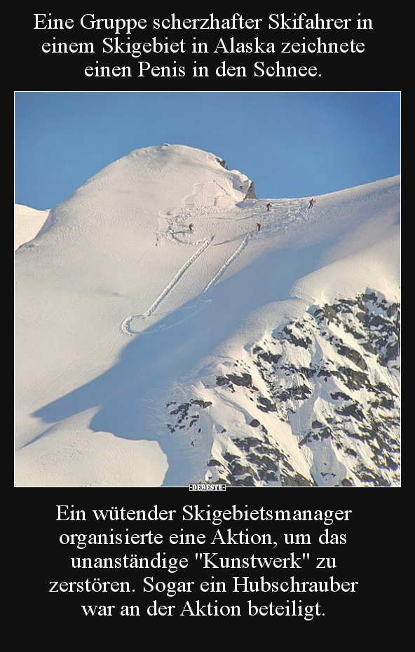 Eine Gruppe scherzhafter Skifahrer in einem Skigebiet in.. - Lustige Bilder | DEBESTE.de