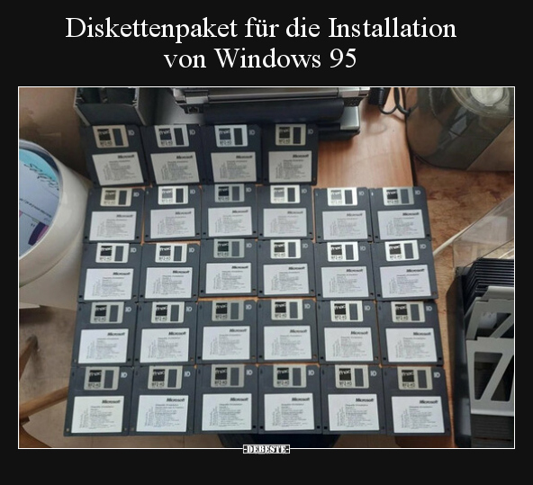 Diskettenpaket für die Installation von Windows 95.. - Lustige Bilder | DEBESTE.de
