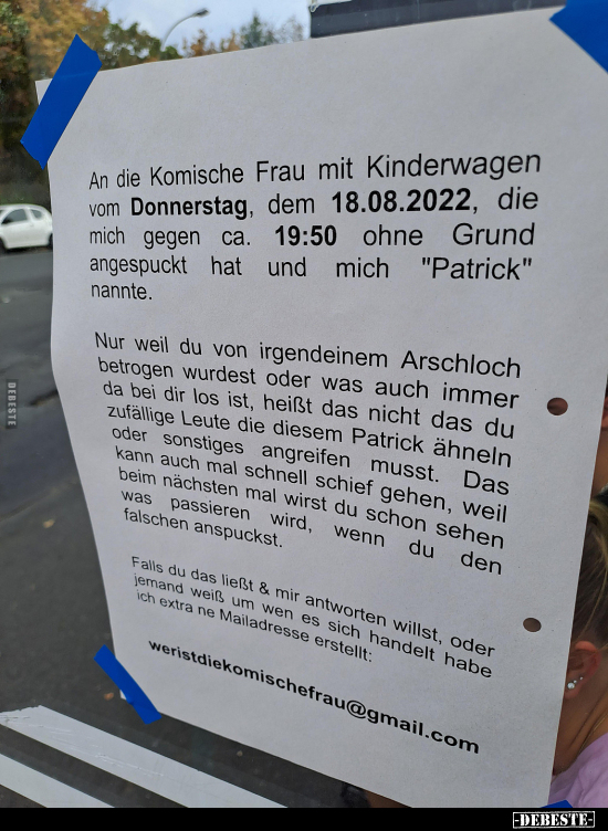 An die Komische Frau mit Kinderwagen vom Donnerstag, dem.. - Lustige Bilder | DEBESTE.de