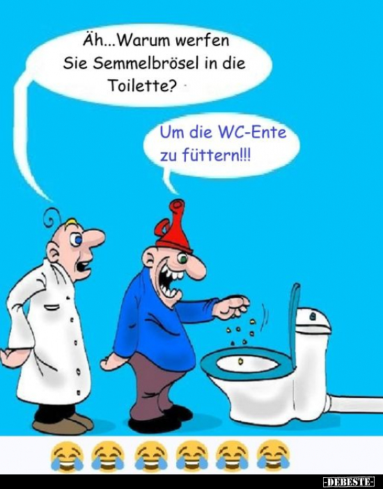 Äh... Warum werfen Sie Semmelbrösel in die Toilette?.. - Lustige Bilder | DEBESTE.de