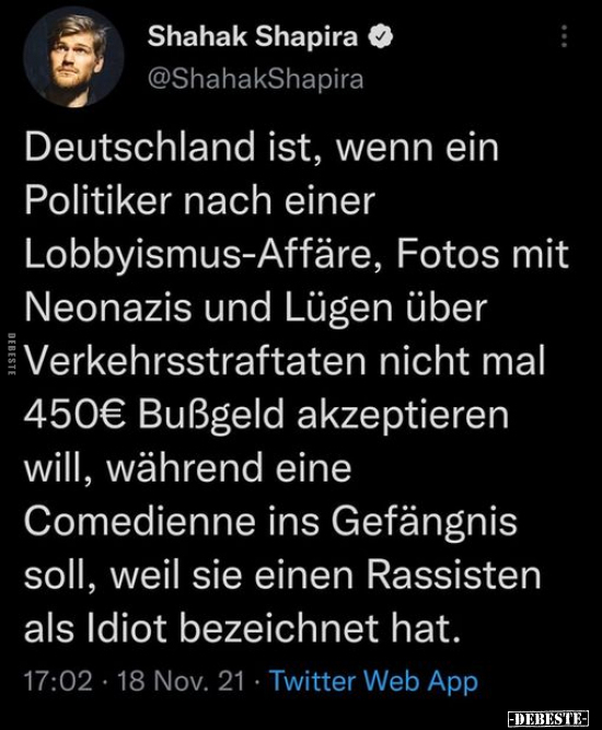 Deutschland ist, wenn ein Politiker nach einer.. - Lustige Bilder | DEBESTE.de