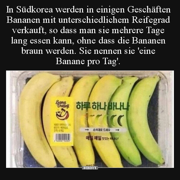 In Südkorea werden in einigen Geschäften Bananen mit.. - Lustige Bilder | DEBESTE.de