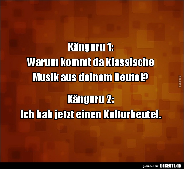 Känguru 1:  Warum kommt da klassische Musik aus deinem.. - Lustige Bilder | DEBESTE.de