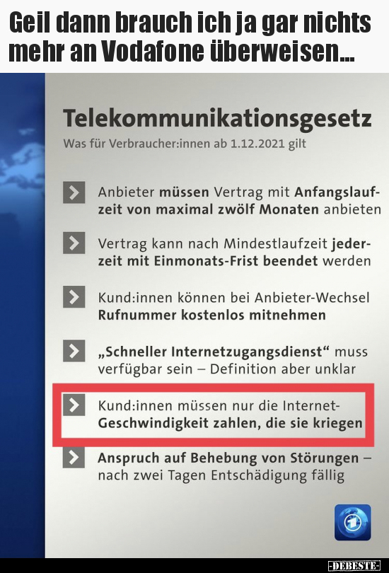 Geil dann brauch ich ja gar nichts mehr an Vodafone.. - Lustige Bilder | DEBESTE.de