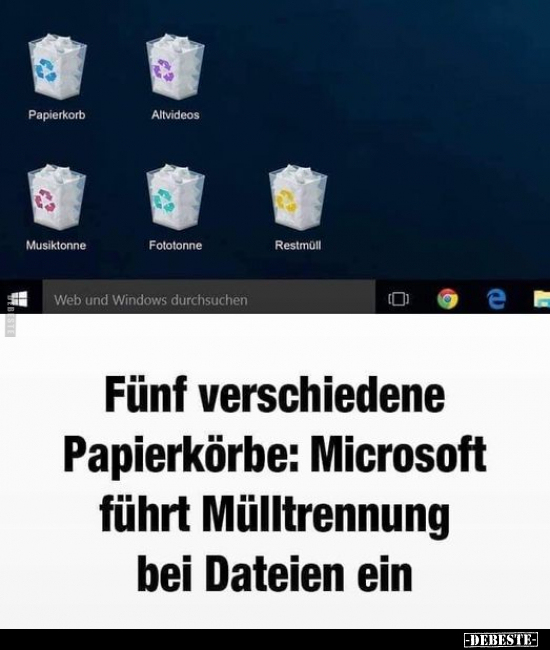 Fünf verschiedene Papierkörbe: Microsoft führt Mülltrennung.. - Lustige Bilder | DEBESTE.de