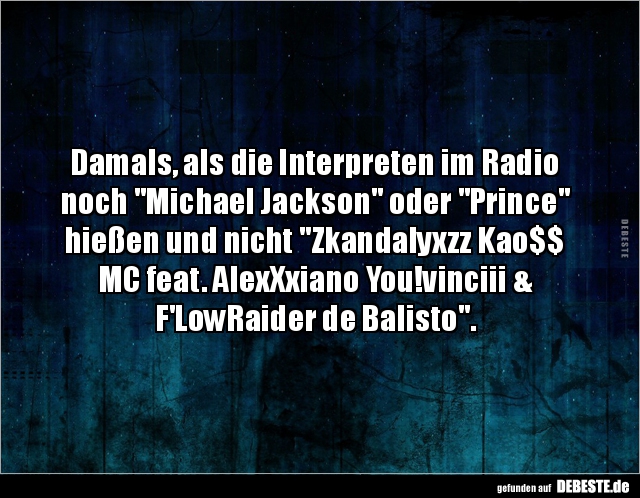 Damals, als die Interpreten im Radio noch "Michael.." - Lustige Bilder | DEBESTE.de