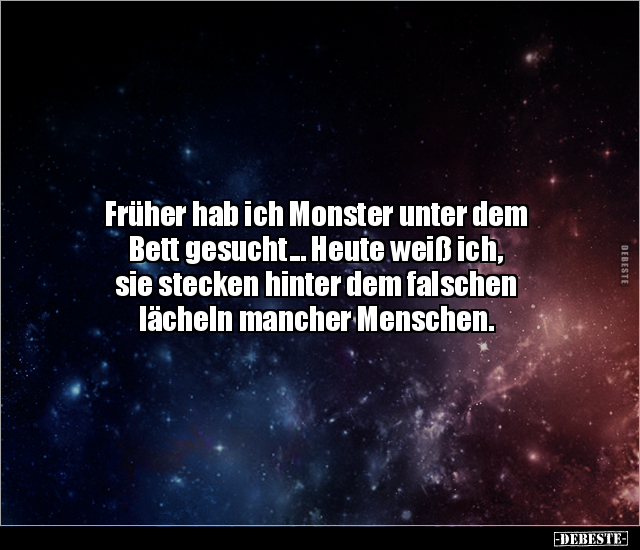 Früher hab ich Monster unter dem Bett gesucht... - Lustige Bilder | DEBESTE.de