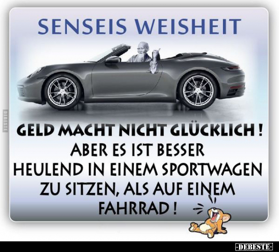 Senseis Weisheit: Geld macht nicht glücklich!.. - Lustige Bilder | DEBESTE.de