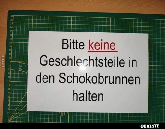 Bitte keine Geschlerchtsteile in den Schokobrunnen.. - Lustige Bilder | DEBESTE.de