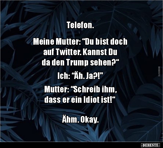 Telefon.  Meine Mutter: "Du bist doch auf Twitter..." - Lustige Bilder | DEBESTE.de