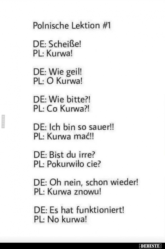 Polnische Lektion #1.. - Lustige Bilder | DEBESTE.de