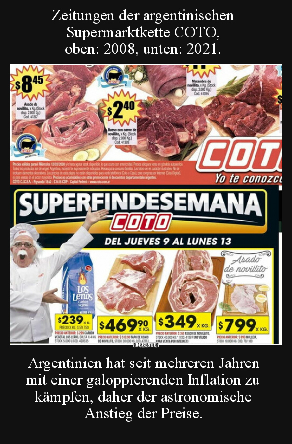 Zeitungen der argentinischen Supermarktkette COTO, oben.. - Lustige Bilder | DEBESTE.de
