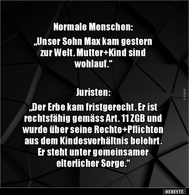 Normale Menschen: „Unser Sohn Max kam gestern  zur Welt... - Lustige Bilder | DEBESTE.de