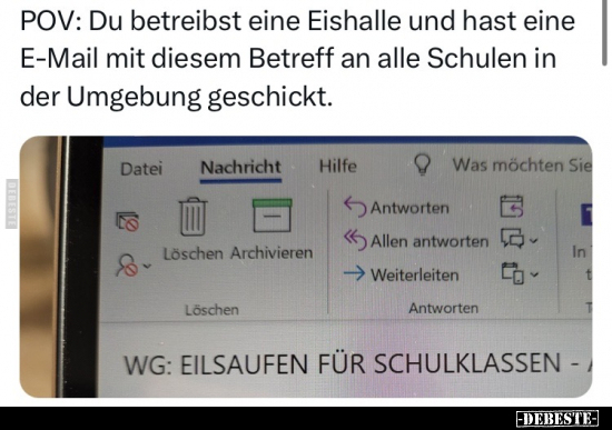 POV: Du betreibst eine Eishalle und hast eine E-Mail mit.. - Lustige Bilder | DEBESTE.de