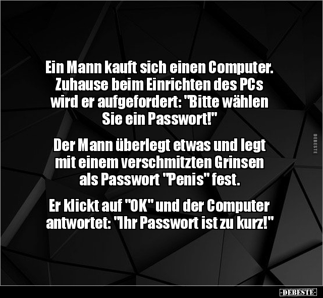 Ein Mann kauft sich einen Computer. Zuhause beim.. - Lustige Bilder | DEBESTE.de