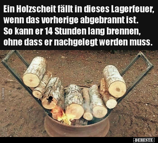 Ein Holzscheit fällt in dieses Lagerfeuer, wenn das.. - Lustige Bilder | DEBESTE.de