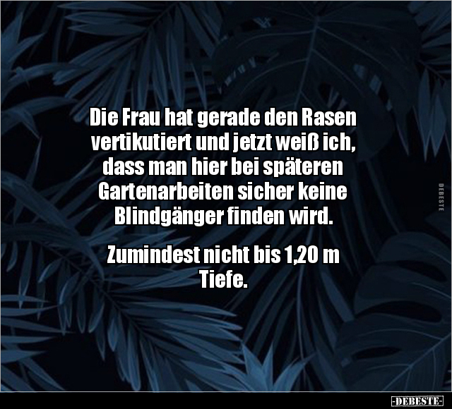 Die Frau hat gerade den Rasen vertikutiert.. - Lustige Bilder | DEBESTE.de