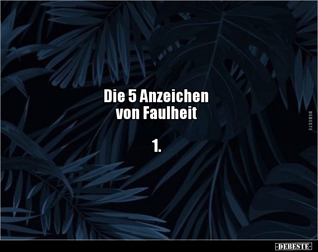 Die 5 Anzeichen von Faulheit... - Lustige Bilder | DEBESTE.de
