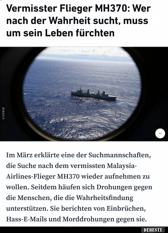 Vermisster Flieger MH370: Wer nach der Wahrheit sucht, muss.. - Lustige Bilder | DEBESTE.de