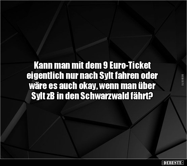 Kann man mit dem 9 Euro-Ticket eigentlich nur nach Sylt.. - Lustige Bilder | DEBESTE.de