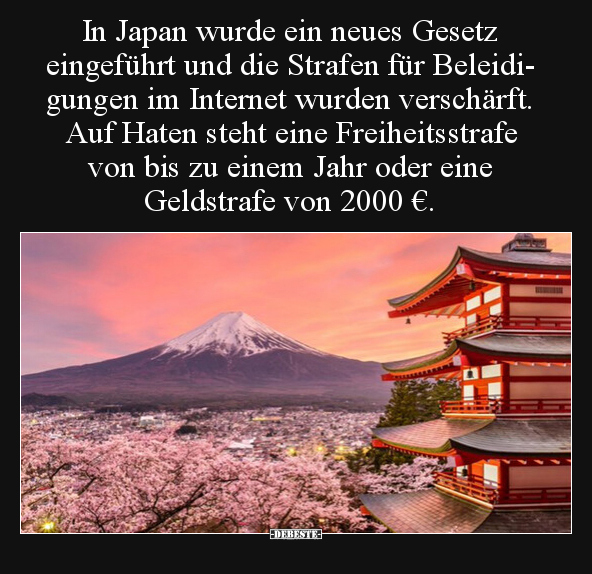 In Japan wurde ein neues Gesetz eingeführt und die Strafen.. - Lustige Bilder | DEBESTE.de