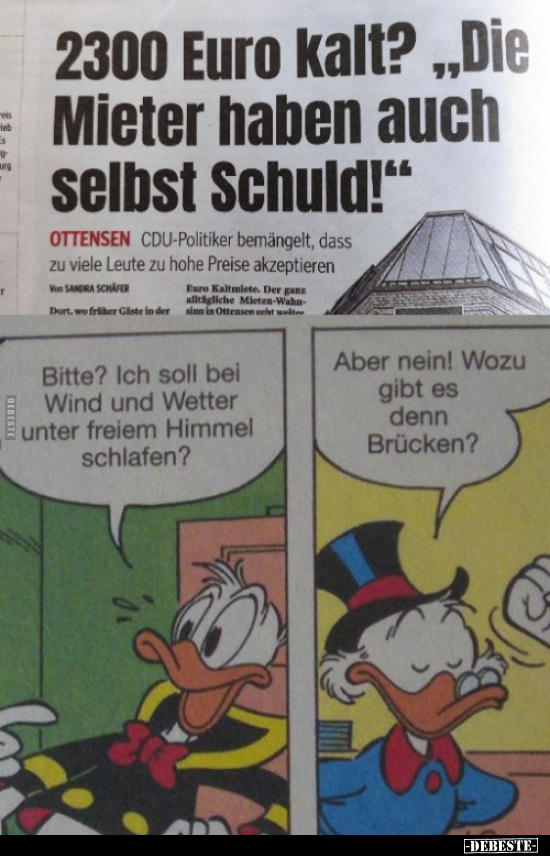 2300 Euro kalt? "Die Mieter haben auch selbst Schuld!".. - Lustige Bilder | DEBESTE.de