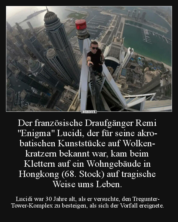 Der französische Draufgänger Remi "Enigma" Lucidi, der für.. - Lustige Bilder | DEBESTE.de