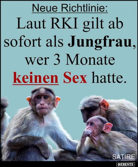 Neue Richtlinie: Laut RKI gilt ab sofort als Jungfrau, wer.. - Lustige Bilder | DEBESTE.de