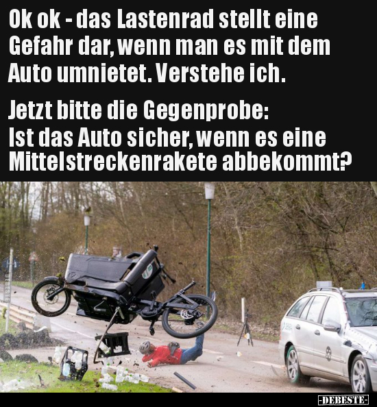 Ok ok - das Lastenrad stellt eine Gefahr dar.. - Lustige Bilder | DEBESTE.de