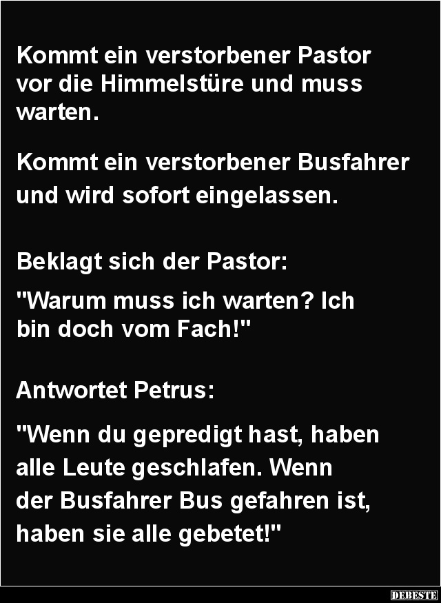 Kommt ein verstorbener Pastor vor die Himmelstüre - Lustige Bilder | DEBESTE.de