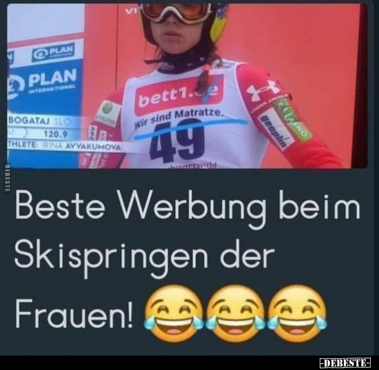Beste Werbung beim Skispringen der Frauen!.. - Lustige Bilder | DEBESTE.de