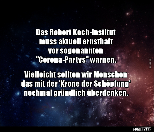 Das Robert Koch-Institut muss aktuell ernsthaft vor.. - Lustige Bilder | DEBESTE.de
