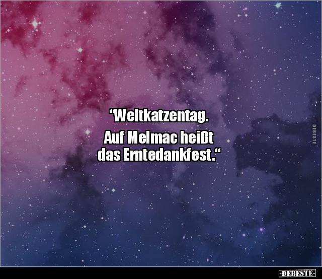 "Weltkatzentag. Auf Melmac heißt  das Erntedankfest.".. - Lustige Bilder | DEBESTE.de