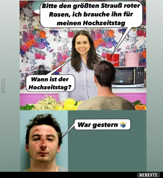 Bitte den größten Strauß roter Rosen... - Lustige Bilder | DEBESTE.de