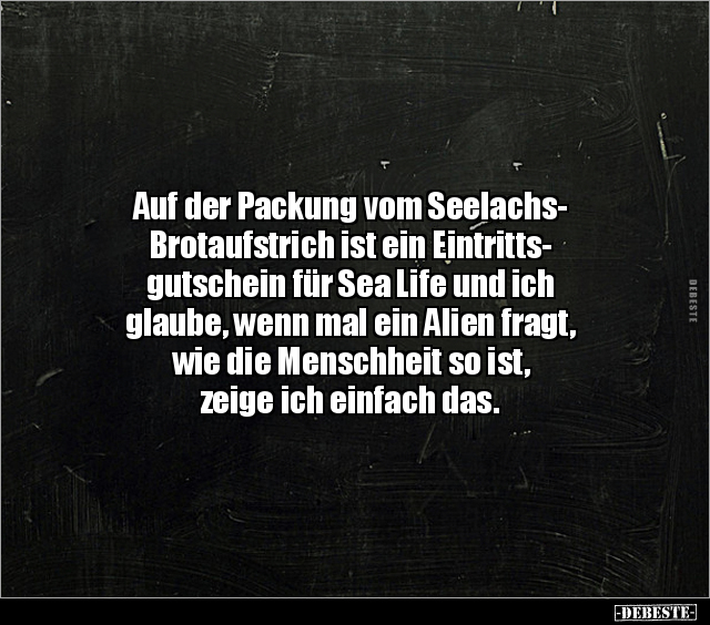Auf der Packung vom Seelachs-Brotaufstrich ist ein.. - Lustige Bilder | DEBESTE.de